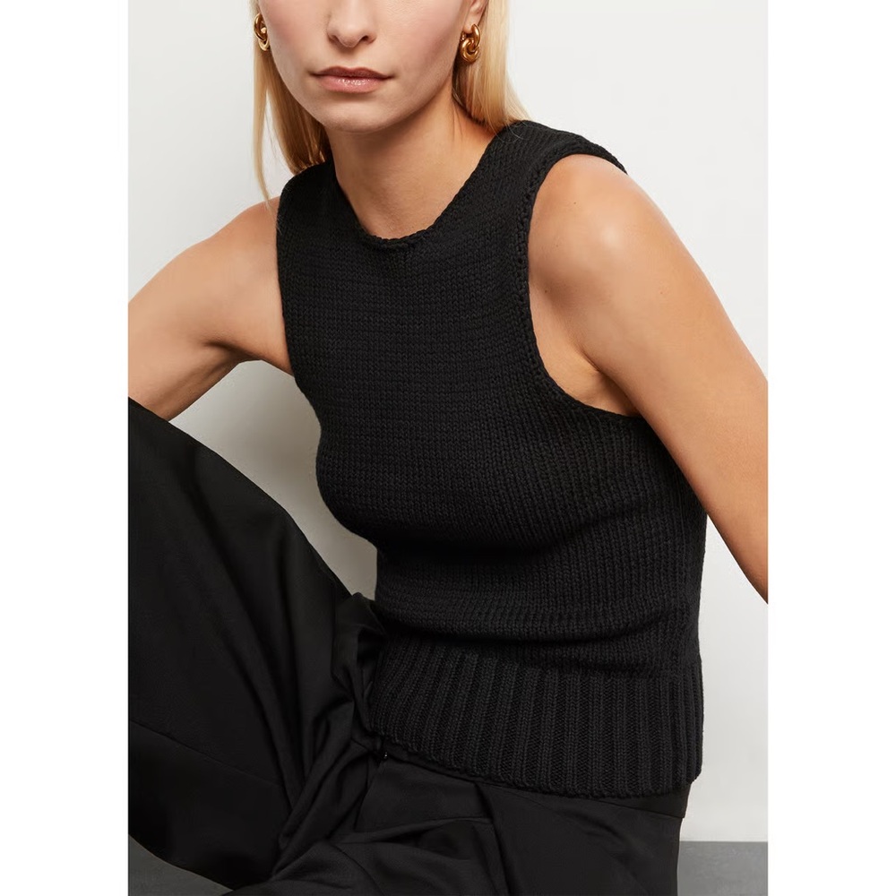 St. Agni Black Knit Tank